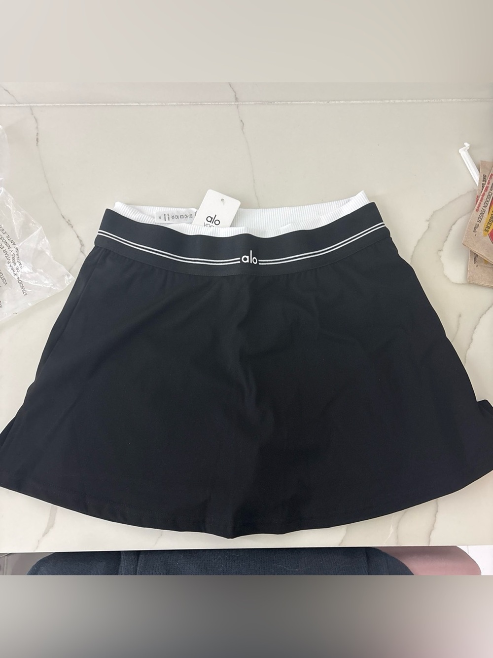ALO Yoga Black Tennis Skirt